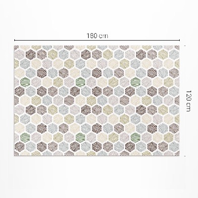 Tapis vinyle Hexagones à motifs aux couleurs pastel bohèmes