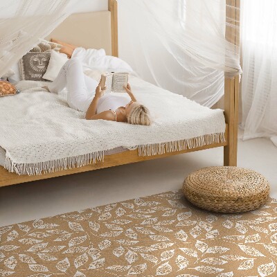 Tapis vinyle rectangulaire Brindilles linéaires bohèmes avec feuilles