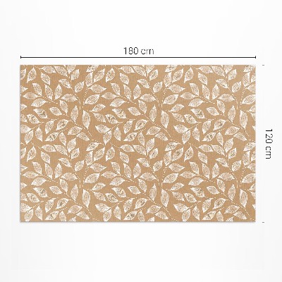 Tapis vinyle rectangulaire Brindilles linéaires bohèmes avec feuilles