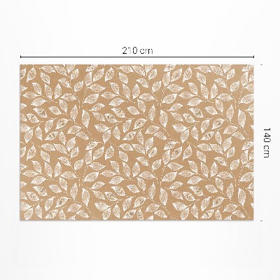 Tapis vinyle rectangulaire Brindilles linéaires bohèmes avec feuilles