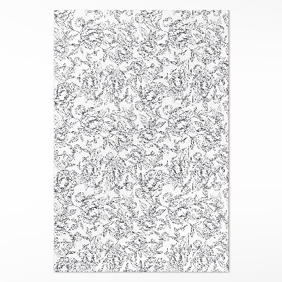 Tapis vinyle Croquis vintage de fleur et de feuille de pivoine