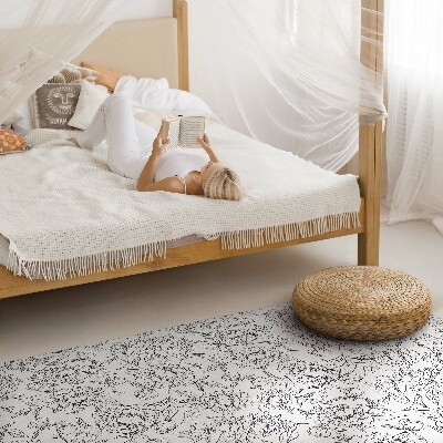 Tapis vinyle Croquis vintage de fleur et de feuille de pivoine