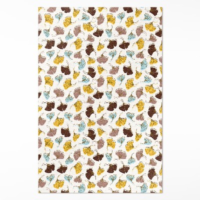 Tapis vinyle rectangulaire Illustration bohème de feuilles de ginkgo pastel