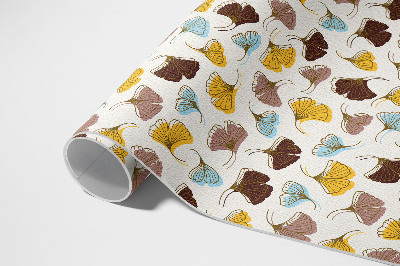 Tapis vinyle rectangulaire Illustration bohème de feuilles de ginkgo pastel