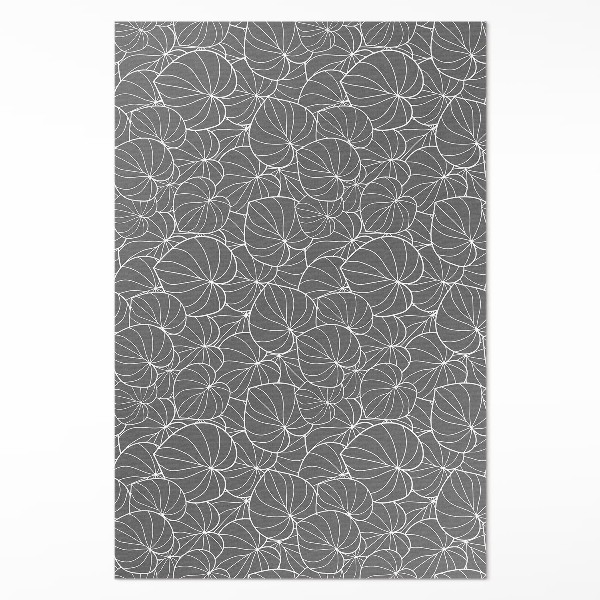 Tapis vinyle rectangulaire Motif bohème à feuilles linéaires