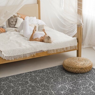Tapis vinyle rectangulaire Motif bohème à feuilles linéaires