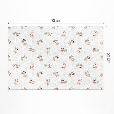 Tapis vinyle rectangulaire Petites fleurs sur tissu bohème
