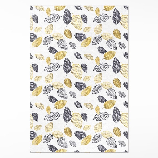 Tapis vinyle rectangulaire Motif nature tendance avec des feuilles claires et foncées