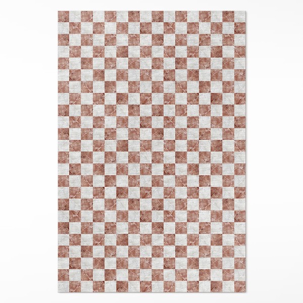 Tapis vinyle rectangulaire Mosaïque de pierre en damier de marbre