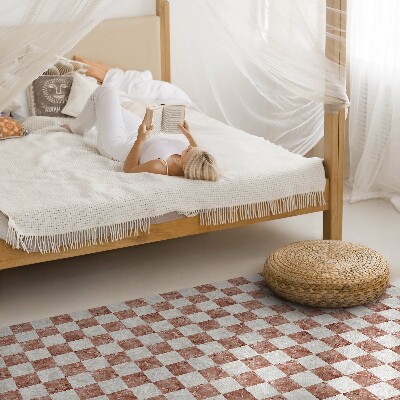 Tapis vinyle rectangulaire Mosaïque de pierre en damier de marbre