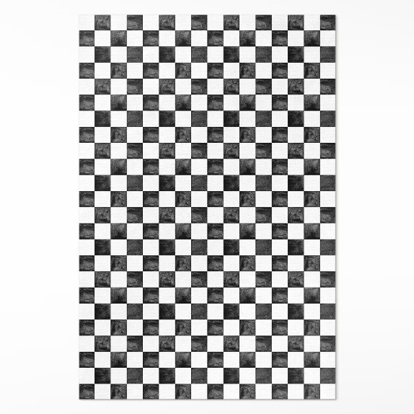 Tapis vinyle rectangulaire Échiquier en pierre monochrome