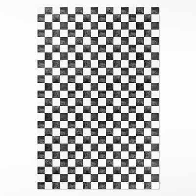 Tapis vinyle rectangulaire Échiquier en pierre monochrome