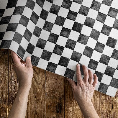 Tapis vinyle rectangulaire Échiquier en pierre monochrome