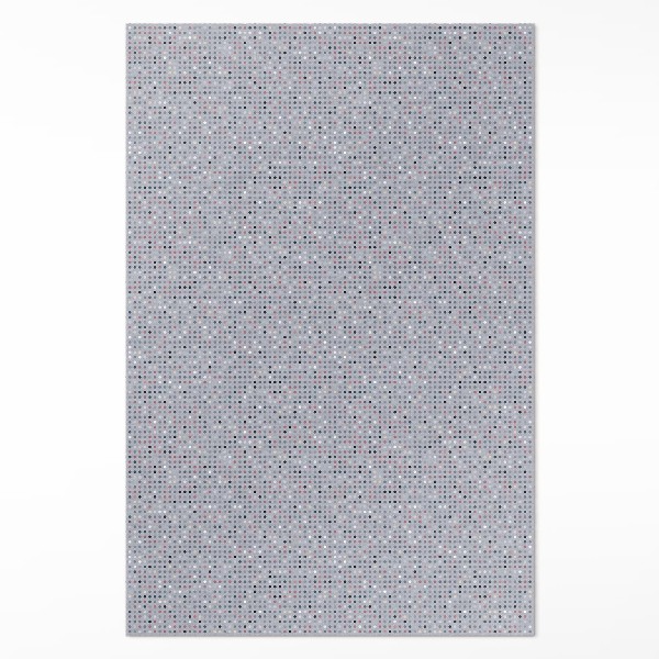 Tapis vinyle rectangulaire Détails rétro à pois colorés