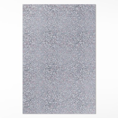 Tapis vinyle rectangulaire Détails rétro à pois colorés