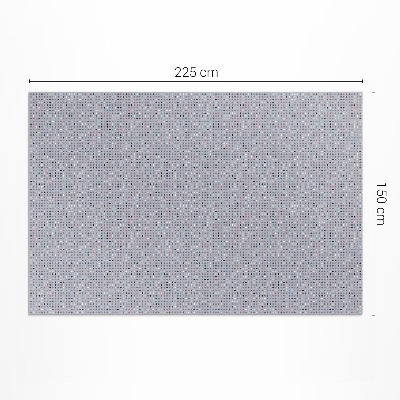 Tapis vinyle rectangulaire Détails rétro à pois colorés