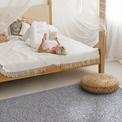 Tapis vinyle rectangulaire Détails rétro à pois colorés