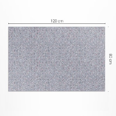 Tapis vinyle rectangulaire Détails rétro à pois colorés