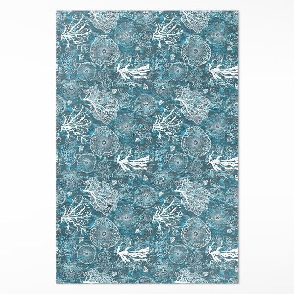 Tapis vinyle rectangulaire Un motif inspiré de la flore et de la faune marines
