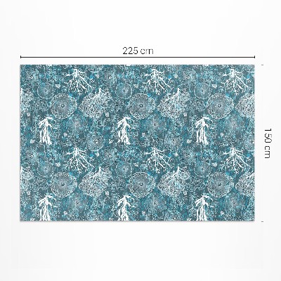 Tapis vinyle rectangulaire Un motif inspiré de la flore et de la faune marines