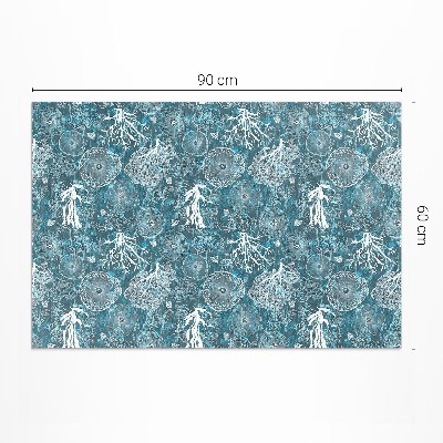Tapis vinyle rectangulaire Un motif inspiré de la flore et de la faune marines