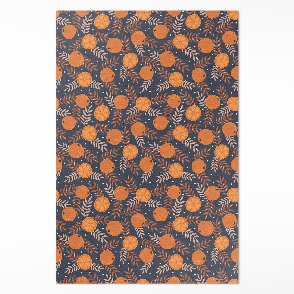 Tapis vinyle rectangulaire Illustration d'oranges et de feuilles