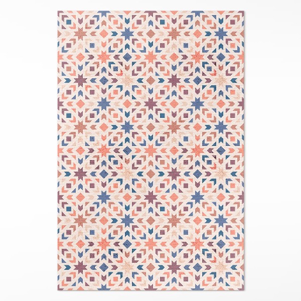 Tapis vinyle rectangulaire Motif vintage étoiles et flèches pastel