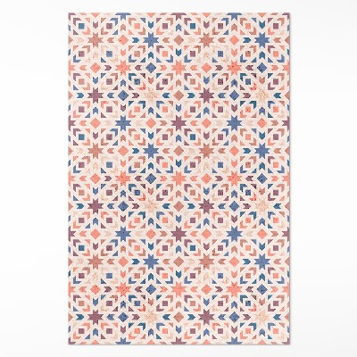 Tapis vinyle rectangulaire Motif vintage étoiles et flèches pastel