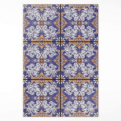 Tapis vinyle Carreaux élégants avec ornements végétaux