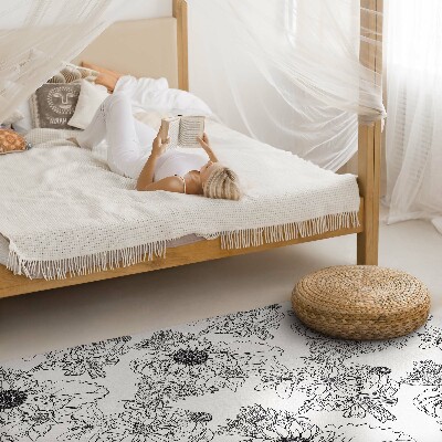Tapis vinyle Tournesols dessinés, belles fleurs vintage