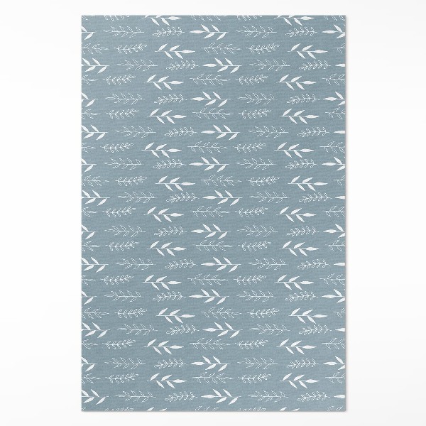 Tapis vinyle rectangulaire Illustration minimaliste de brindilles et de feuilles