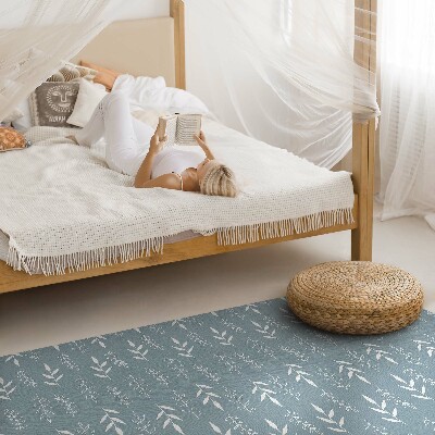 Tapis vinyle rectangulaire Illustration minimaliste de brindilles et de feuilles