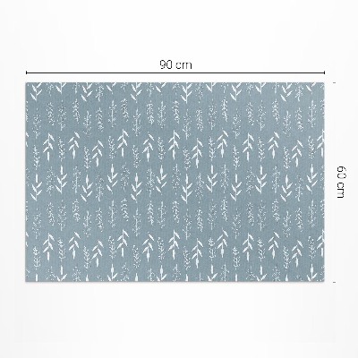 Tapis vinyle rectangulaire Illustration minimaliste de brindilles et de feuilles