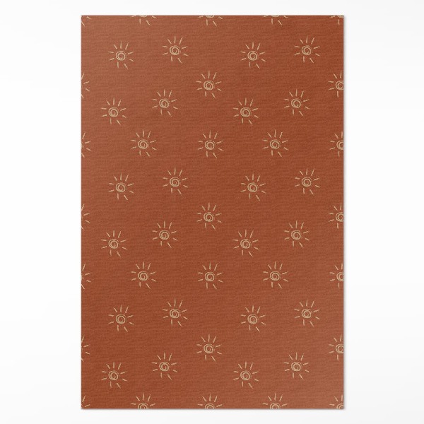 Tapis vinyle Motif soleil, style bohème vintage