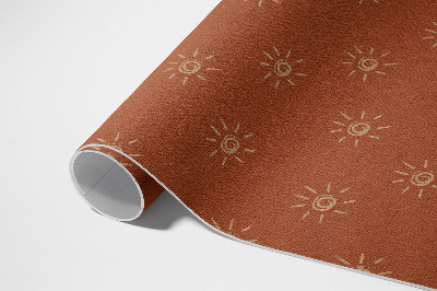 Tapis vinyle Motif soleil, style bohème vintage