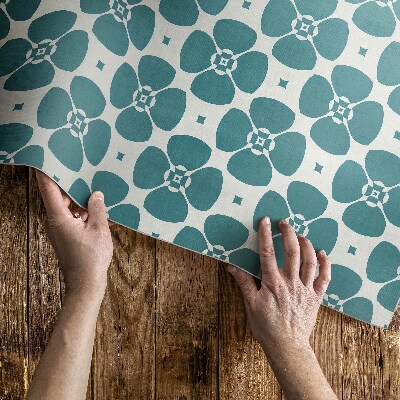 Tapis vinyle Motif de carreaux floraux