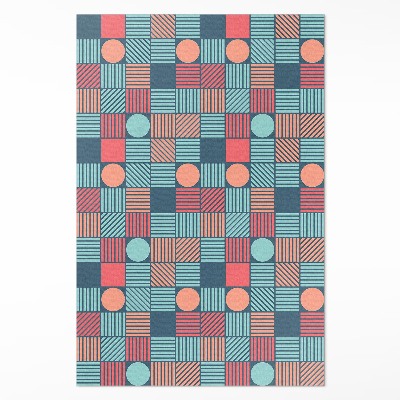 Tapis vinyle rectangulaire Motif géométrique rétro vintage