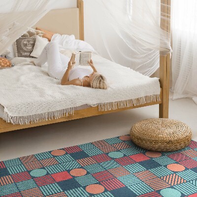 Tapis vinyle rectangulaire Motif géométrique rétro vintage