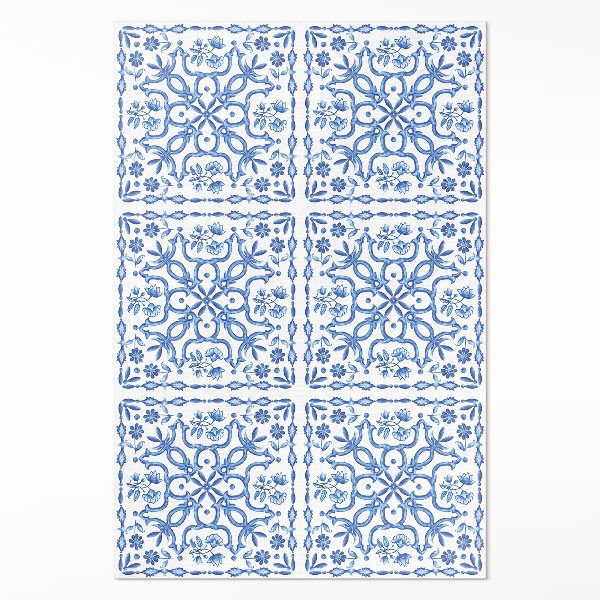 Tapis vinyle rectangulaire Carreaux décoratifs à motifs végétaux