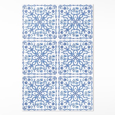 Tapis vinyle rectangulaire Carreaux décoratifs à motifs végétaux
