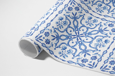 Tapis vinyle rectangulaire Carreaux décoratifs à motifs végétaux