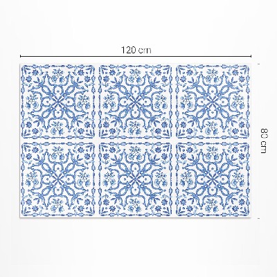 Tapis vinyle rectangulaire Carreaux décoratifs à motifs végétaux