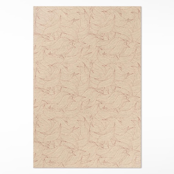 Tapis vinyle rectangulaire Feuilles d'automne linéaires de style bohème