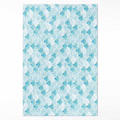 Tapis vinyle rectangulaire Motif de vagues à l'aquarelle de style asiatique