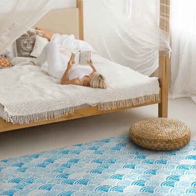 Tapis vinyle rectangulaire Motif de vagues à l'aquarelle de style asiatique