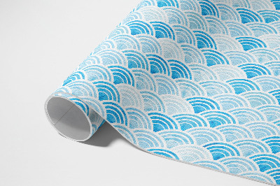 Tapis vinyle rectangulaire Motif de vagues à l'aquarelle de style asiatique