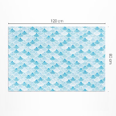 Tapis vinyle rectangulaire Motif de vagues à l'aquarelle de style asiatique