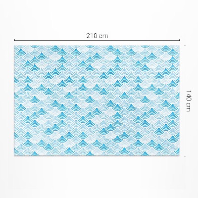 Tapis vinyle rectangulaire Motif de vagues à l'aquarelle de style asiatique