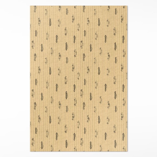 Tapis vinyle rectangulaire Vieilles voitures rétro vintage