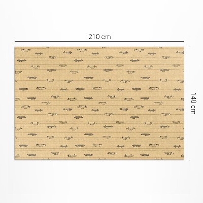 Tapis vinyle rectangulaire Vieilles voitures rétro vintage